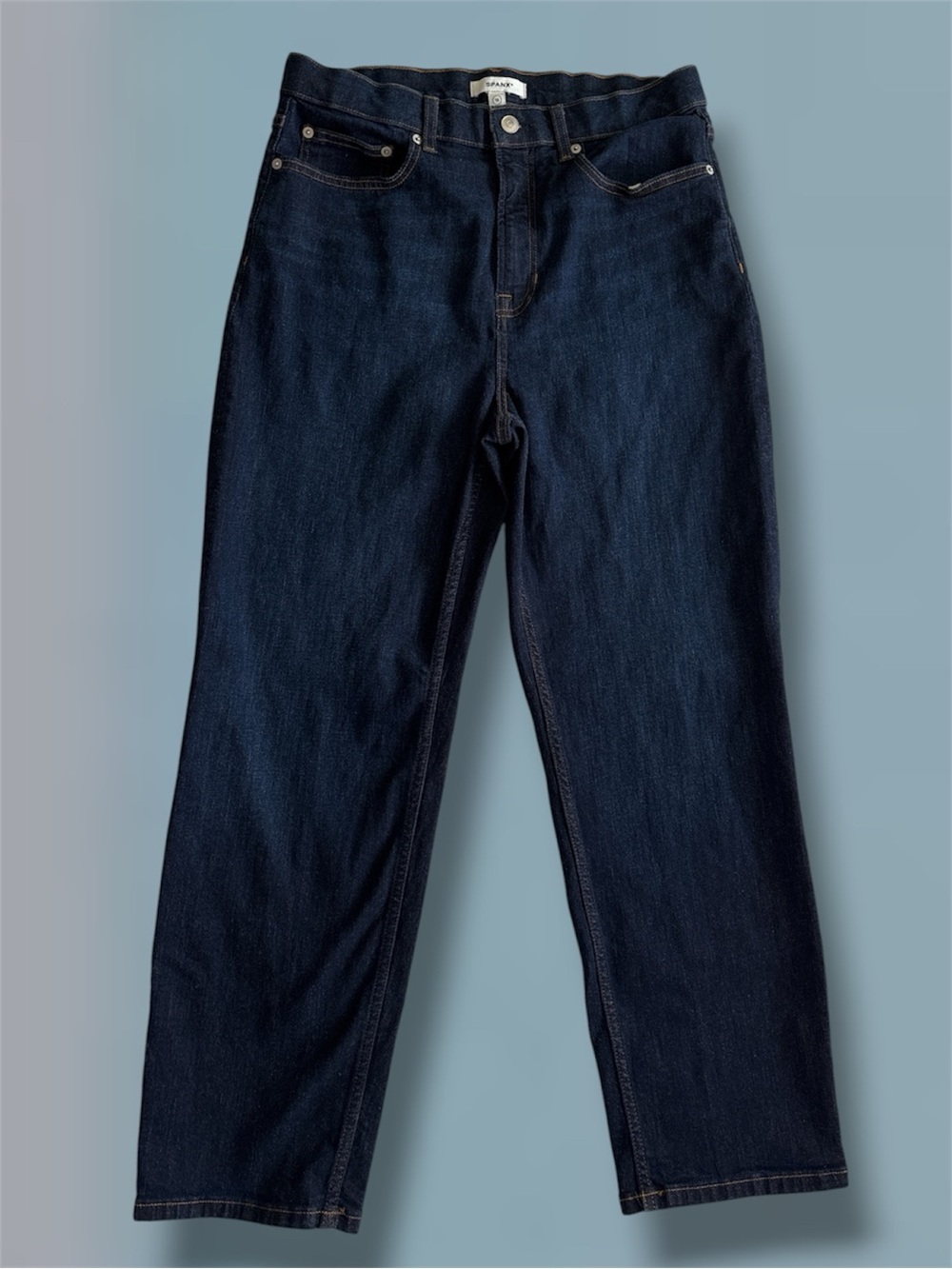 SPANX Dark Wash High Rise Straight Leg Jeans Size 16 Ankle 21271R